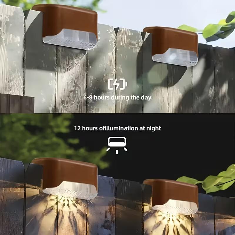 Outdoor Solar Stair Lights LED Waterproof Railing Fence Lights for Garden Yard Step Lighting Enhances Night Safety and Ambience