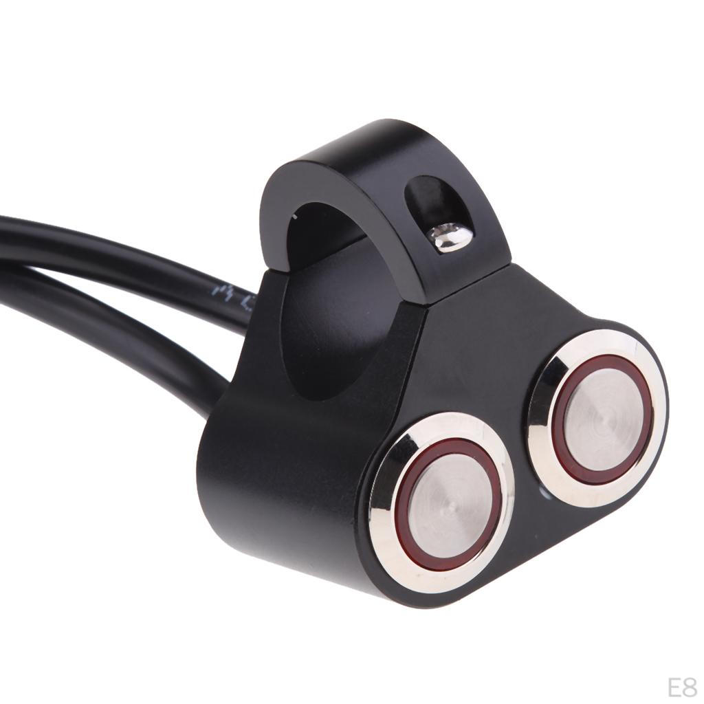 Alloy 7/8'' Handlebar Refit Waterproof 2 Button Control Blue Indicator Switch