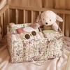 Floral Beige Foldable Mommy Bag Multi-Pocket Diaper Storage Bag  Baby Shower Gift