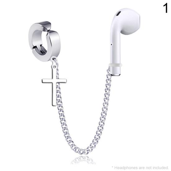 Stylish Wireless Earphones Titanium Steel Protective Chain Earrings for AirPods