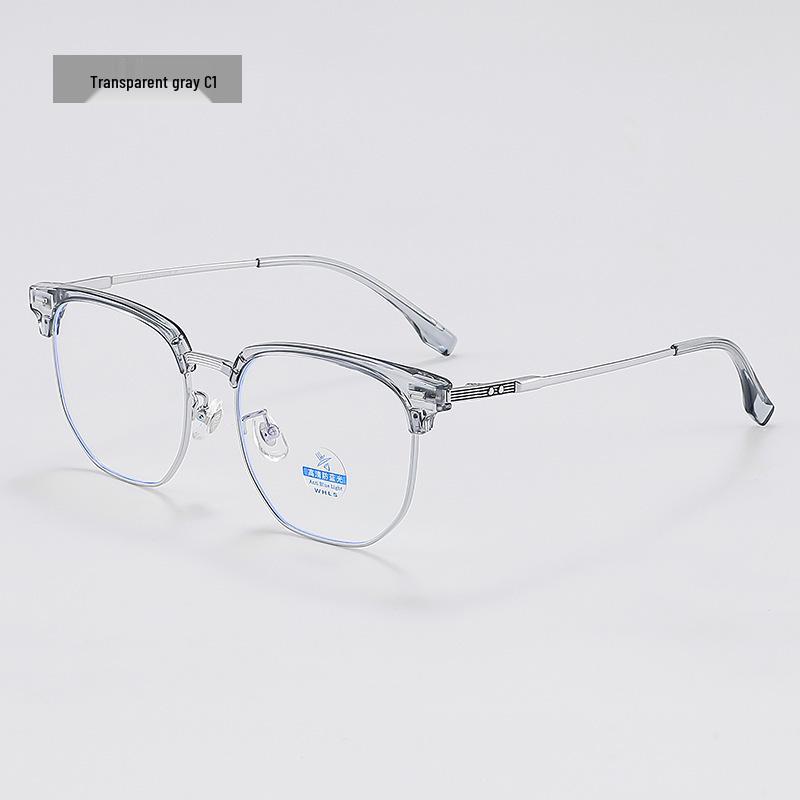 Liliwei Ultralight Semi-Titanium Retro Browline Anti-Blue Light Business Eyeglass Frame.