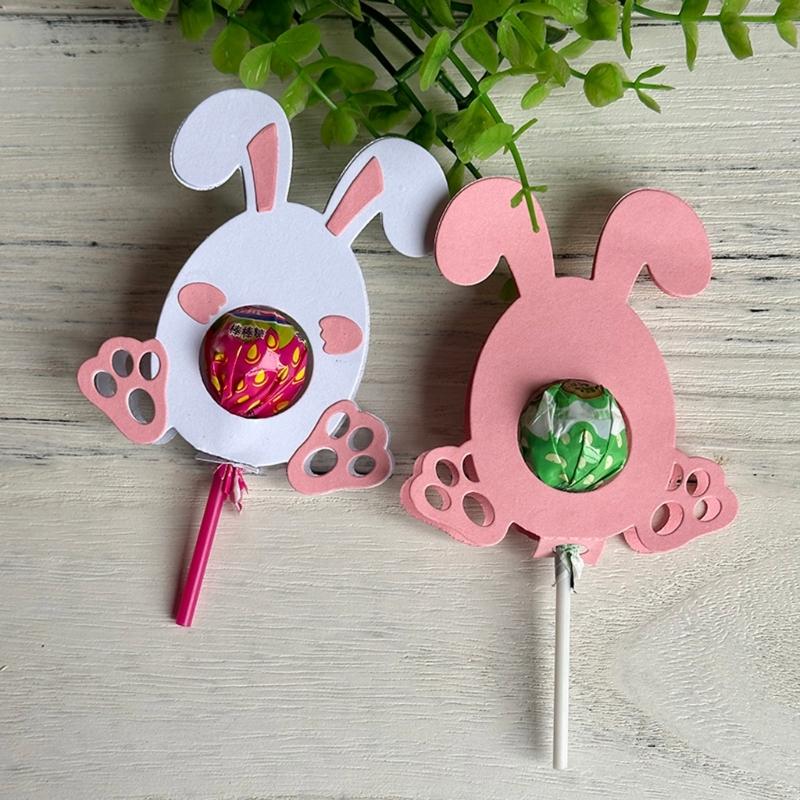 Metal Die Cuts Easter Rabbit Lollipop Embossing Stencil Cutting Dies for Card Drop Ship