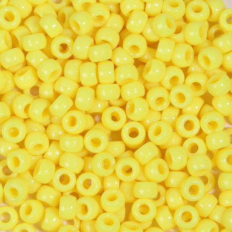 "100 Pcs Large Hole Transparent Frosted Barrel Beads - Colored Onion Powder Plastic Pony Beads for Dreadlocks and Wigs"