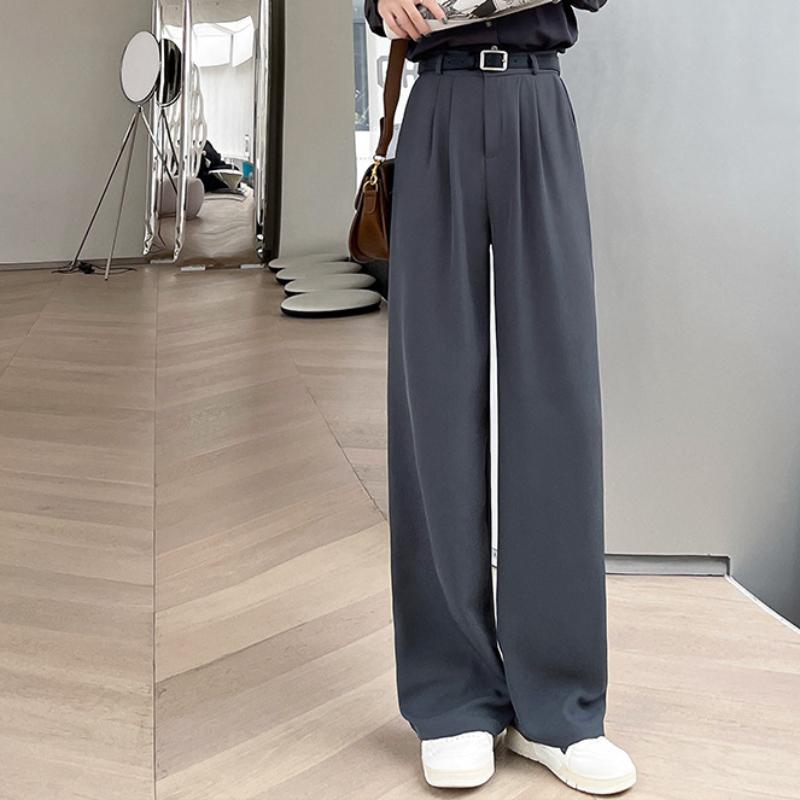 Suit Pants Pants for Women's Spring New High-waist Straight-leg Casual Pants Loose Drape Wide-leg Pants
