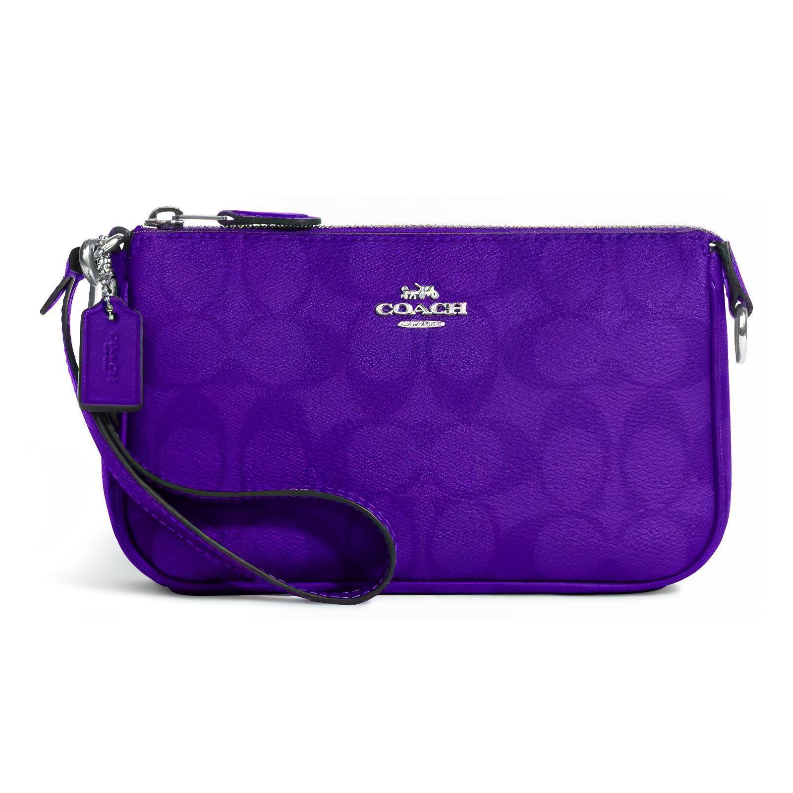 Coach Nolita 19 Classic Monogram Faux Leather Clutch Women clutch Sport-Purple C3308-SVUCM Basic Set BagDust Bag 22170₽