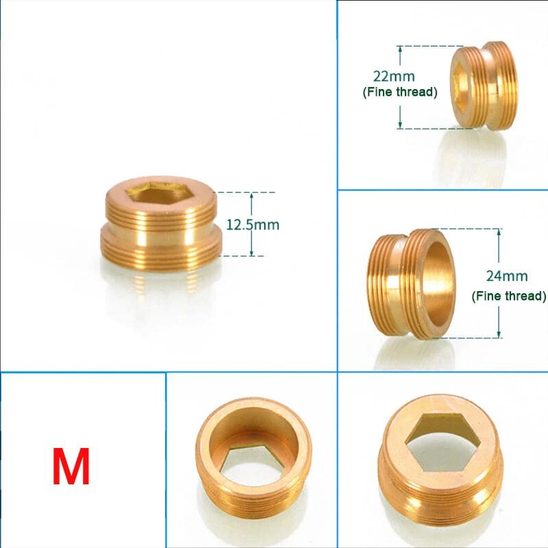 

1~10Pcs 20/22/24mm to 1/2 3/4 Brass Faucet Aerator Adapter Connector Tap Fitting Connector Male & Female Fine/Coarse Tooth 1pcs