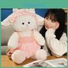 Adorable Lamb Plush Toy With Dress And Lace Hat Decoration For Young Girls Play And Cuddle