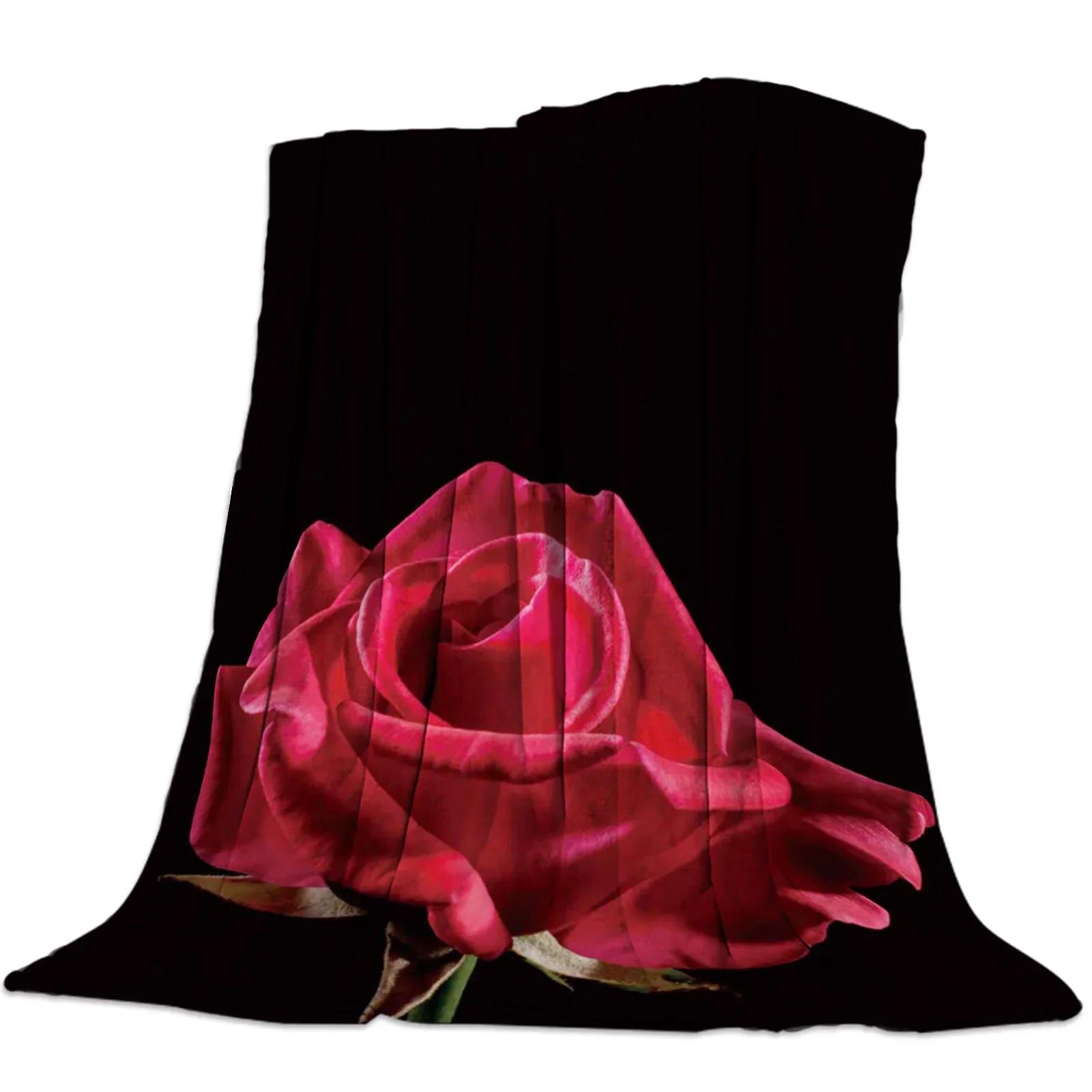 

Rose Wine Throw Blanket Fluffy Soft Romantic Flower Blanket Fit for Sofa Bed Chair Office Travelling Camping Valentine Day Gift 80x120cm