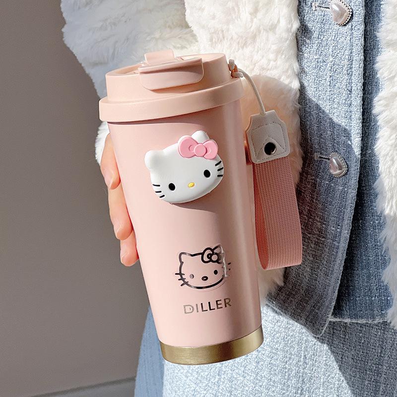 Girls Cup Large Capacity Portable Coffee Cup 316 Stainless Steel Thermos Cup Thermal Insulation Accompanying Water Cup