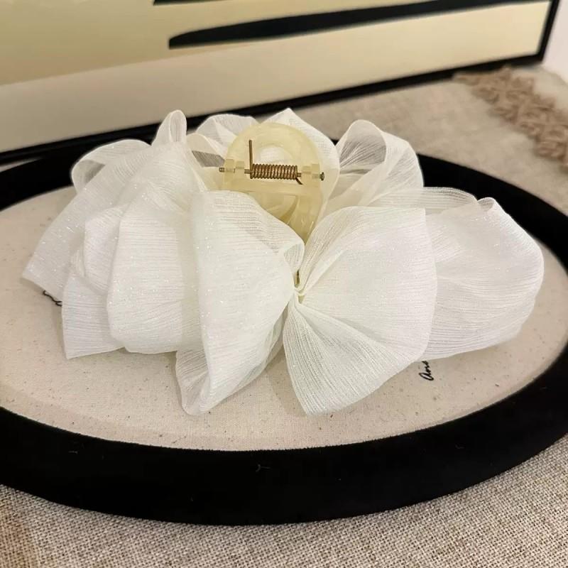 High-Grade Temperament Cloud Bubble Mesh Silver Silk Hair Clip For Women