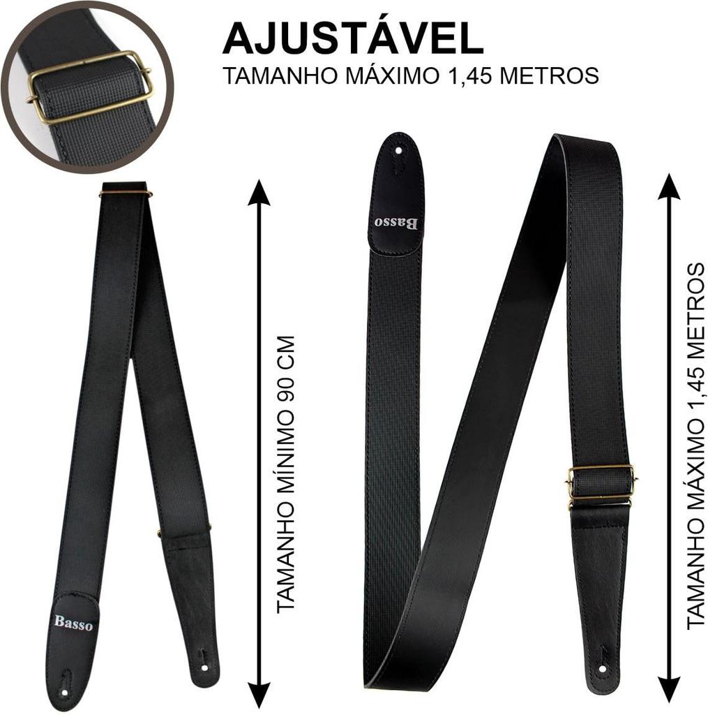 BASSO Guitar Strap EX 31 Black Attack Series