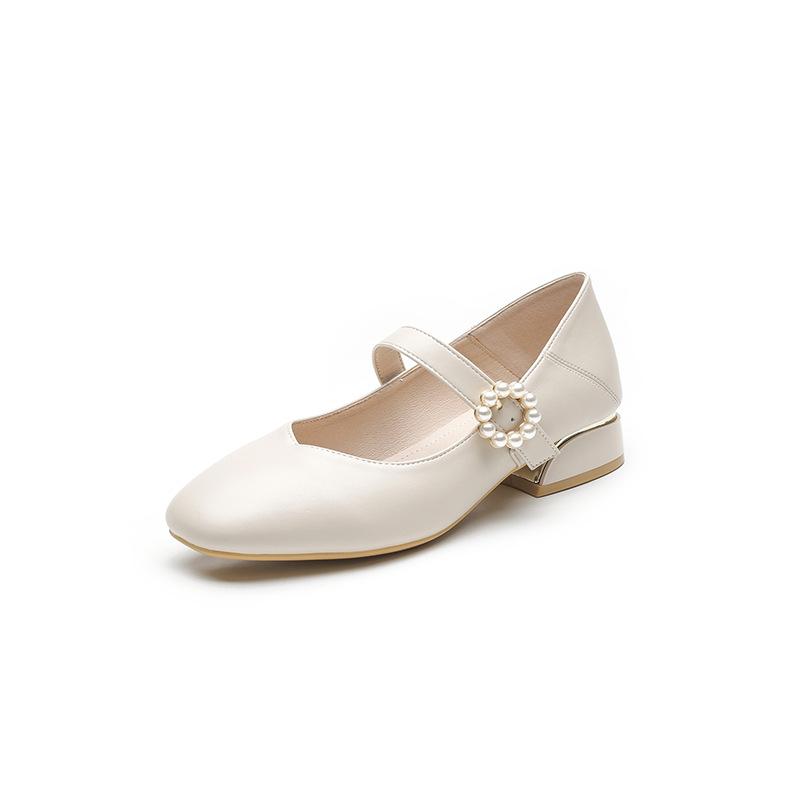 Pantofi cu cataramă de perle Pantofi Mary Jane de vară Pantofi individuali Huizhou pentru femei Pantofi retro casual pentru femei Little Fairy