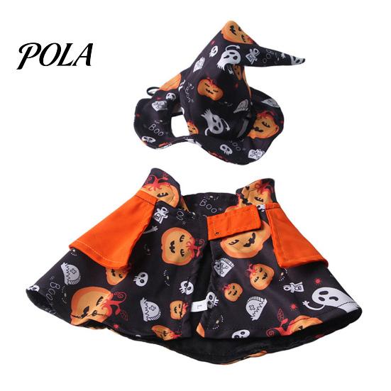 1 Set Halloween Pet Costume, Adjustable Wizard Hat And Cape, Cute Pumpkin Ghost Prints, Fun Pet Outfit for Small Dogs Cats Festive Apparel
