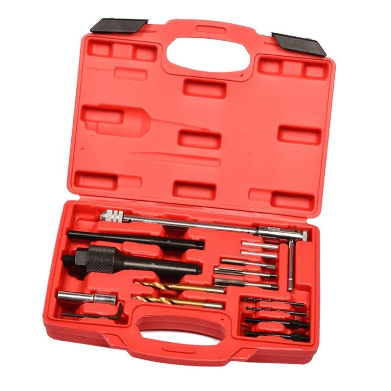 652F Heavy Duty Engine Preheat Plug Tool Collection 16Pcs Set Precisions Carbon Steels Glow Plug Removal Extractor Tool