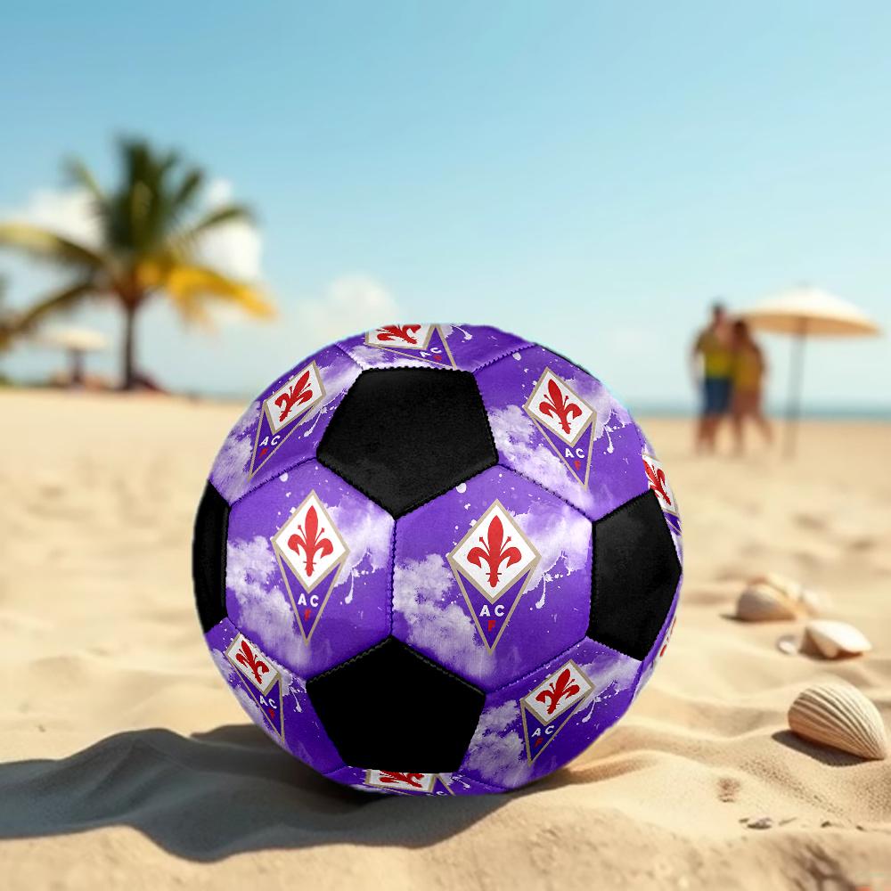 SIZE 5 ACF Fiorentina Soccer Ball Colorful All Ages Machine Stitched PVC Competition Ready Durable High-Bounce