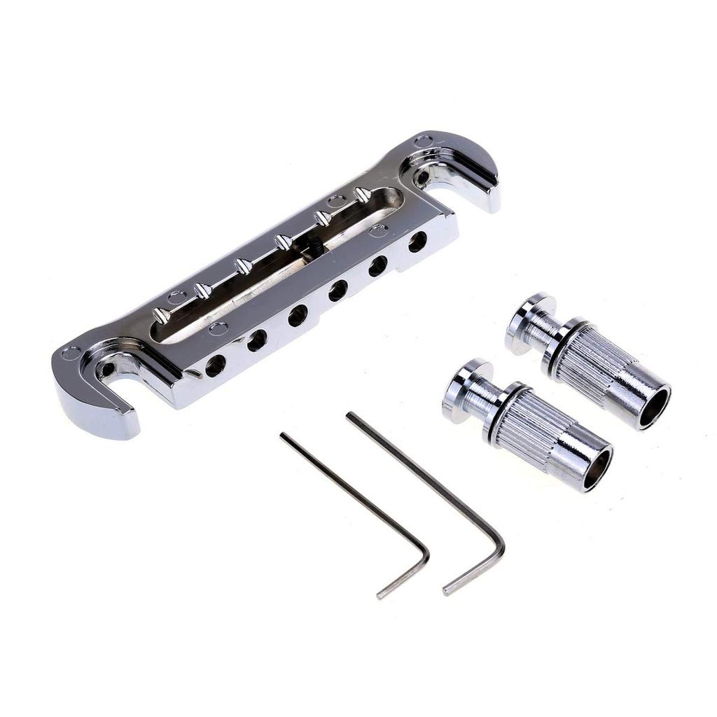 Wilkinson GTB Adjustable Wraparound Bridge/Tailpiece for Les Paul-Style Electric Guitars, Chrome