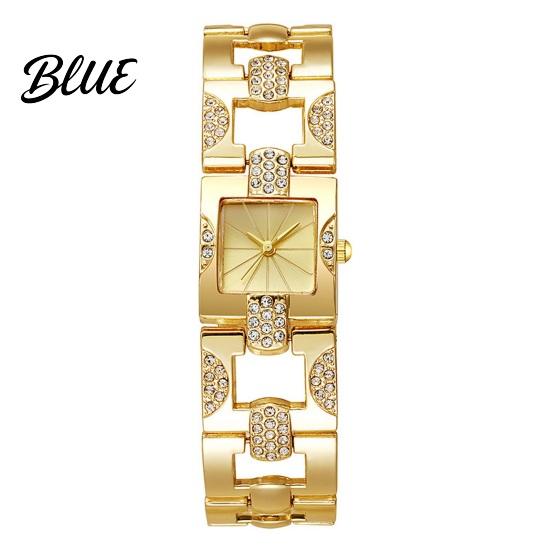 Orologio da polso formale da donna Braccialetto con strass Quadrante quadrato Classico Casual