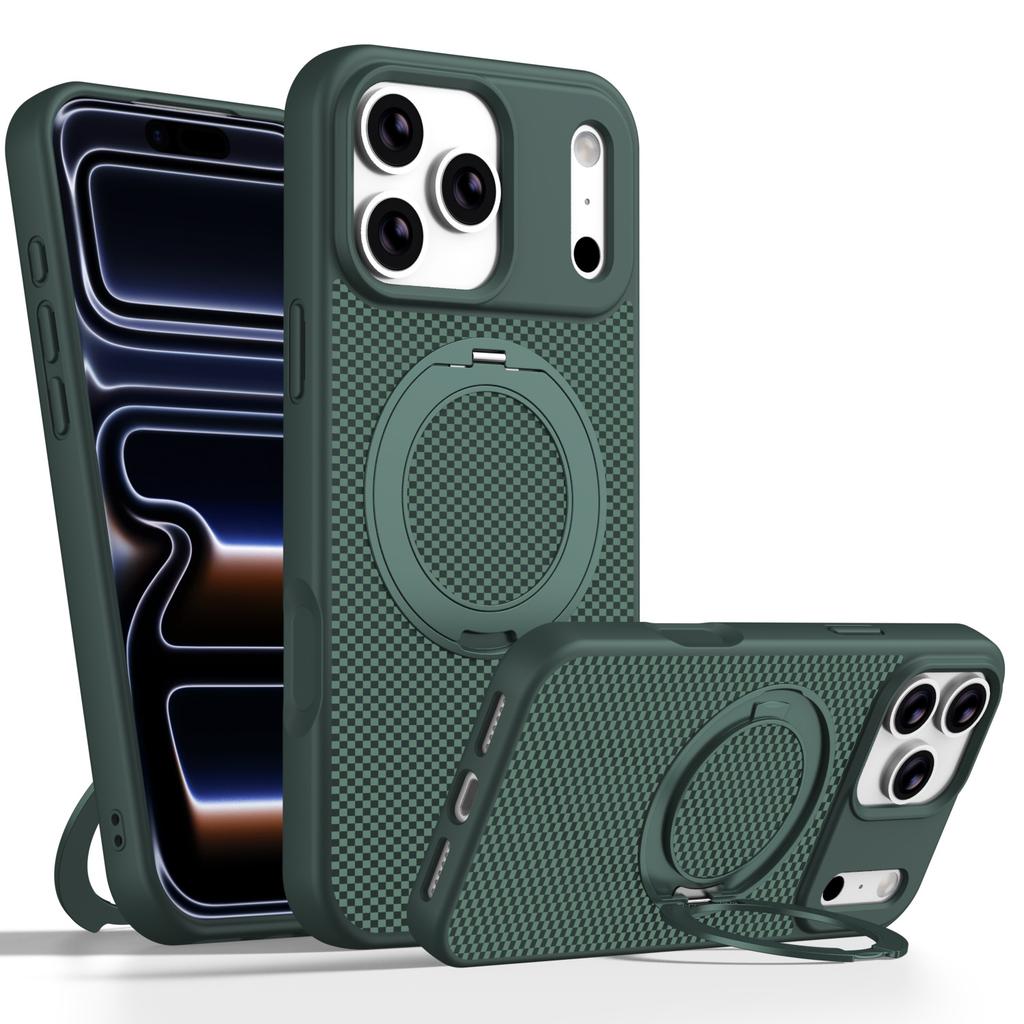 Applicable To iPhone18ProMax Polar Carbon Magnetic Bracket Mobile Phone Case Apple 17Pro Magnetic 16 Protective Case