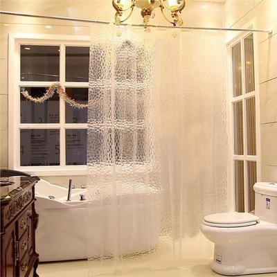 New 3D Bathroom Bath Shower Curtain Transparent Thicker Waterproof Curtain Convenient and Simple Blocking Is Tight