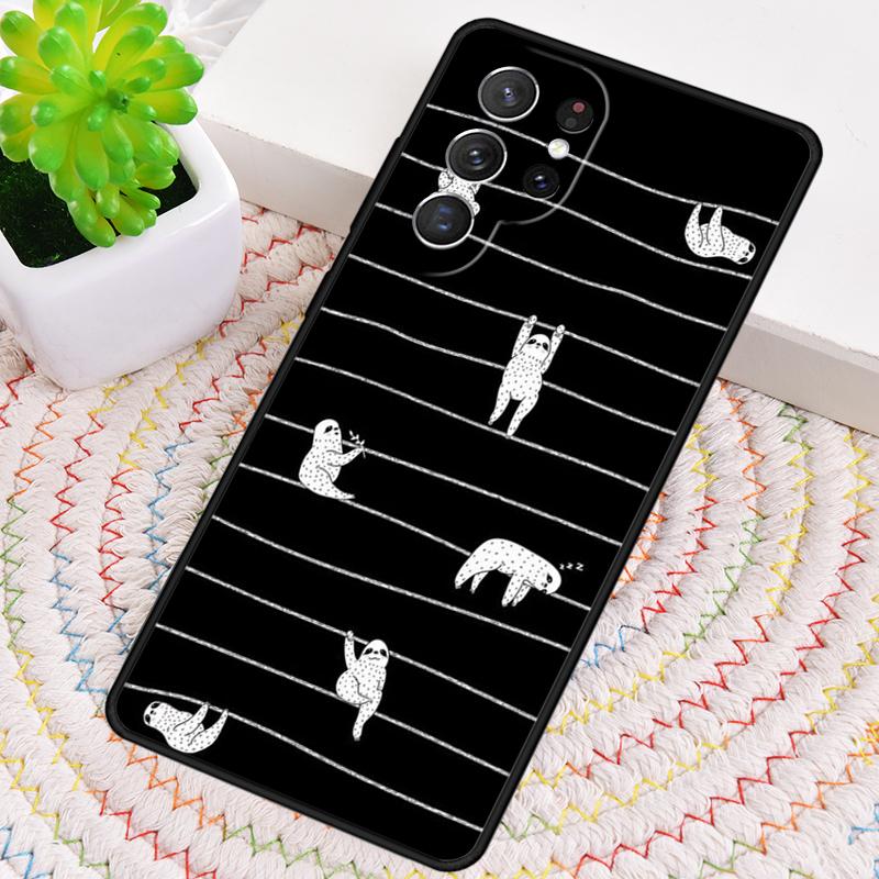 Cute Sloth Animal soft Phone Case for Samsung Galaxy note 10 pro S26 Ultra S23 S24 FE S25 S21 S22 PLUS shockproof Cove