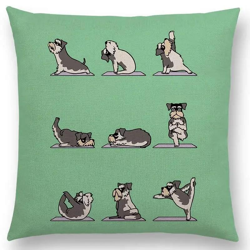 Mais Novos Animais Yoga Estampas de Desenho Animado Engraçadas Capa de Almofada Alpaca Coelho Dachshund Bull Terrier Hipopótamo Cães Panda Capa de Almofada para Sofá