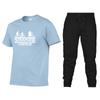 Mens Cotton Short Sleeve T-Shirt Pants Set Casual Sportswear Outfit Teens Young Adults