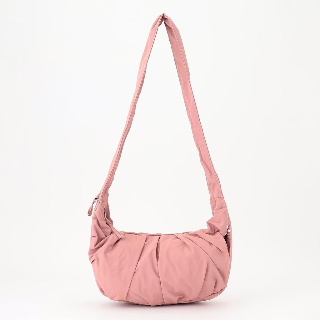 Maison Vert Leichte geraffte rosa One-Shoulder-Tasche, Klein, (50)