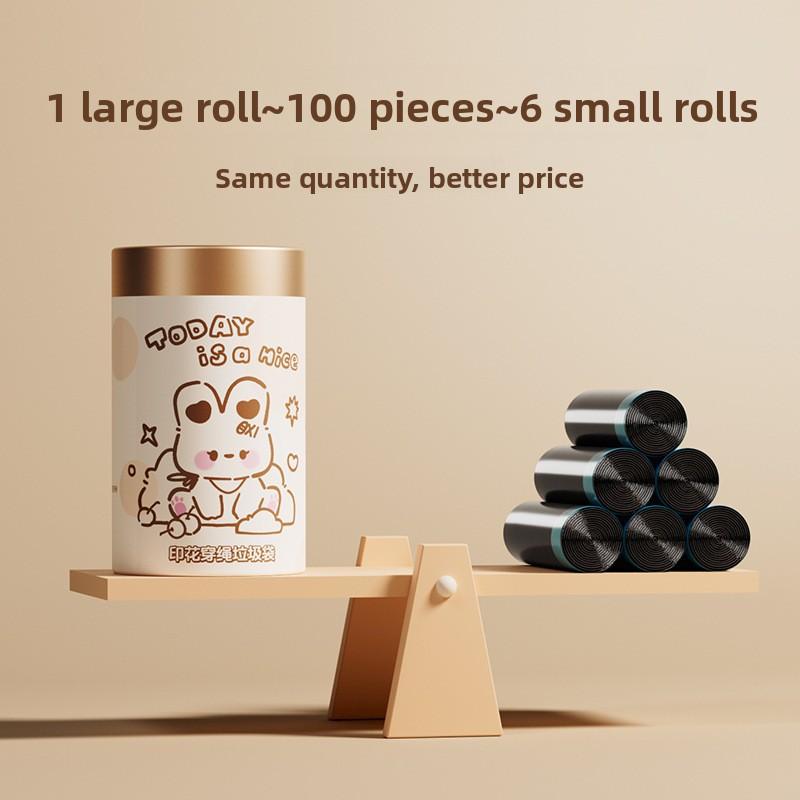 Bedruckte Müllbeutel mit Kordelzug, Dicke mit großem Fassungsvermögen, auslaufsicher, hochtemperaturbeständig, großformatige selbstverschließende Müllbeutel