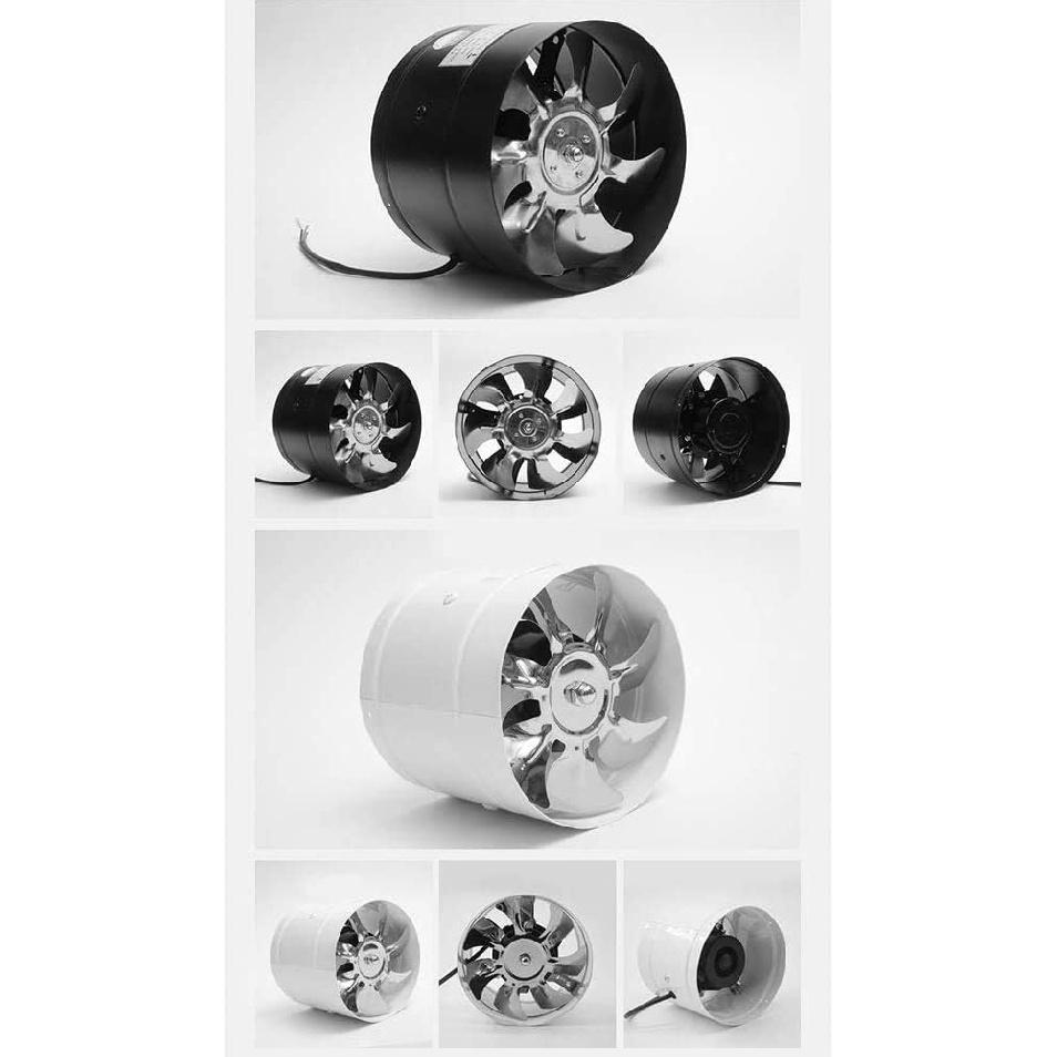 7Inch Inline Duct Fan Air Ventilator Metal Pipe Ventilation Exhaust Fan Mini Extractor Bathroom Toilet Wall Fan Duct