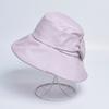 Color Solid Butterfly Tie Beach Cap Wide Brim Outdoor Breathable Activities
