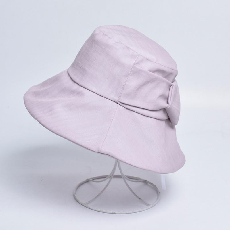 Color Solid Butterfly Tie Beach Cap Wide Brim Outdoor Breathable Activities