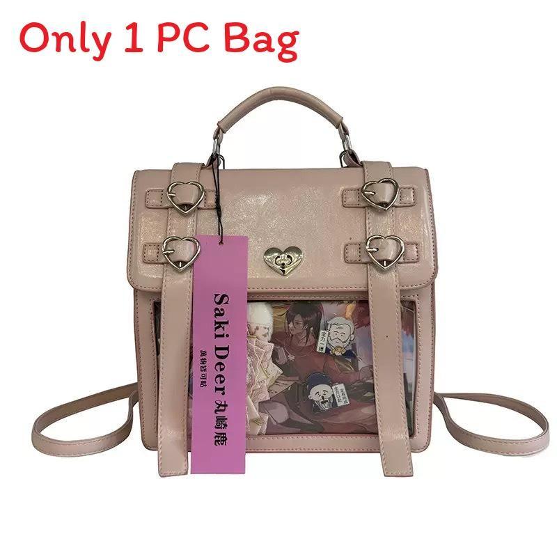 Style Japanese Solid Color Backpack Outdoor Large Capacity Transparent Itabag
