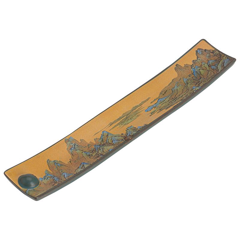 Guochao Antique-Style Ceramic Enamel Incense Holder Ornament for Home Cloisonné Sandalwood Incense Ceremony.
