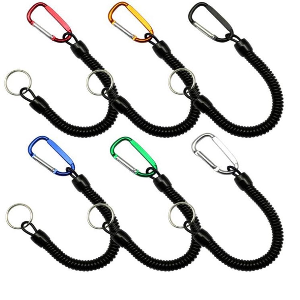 Portable Carabiner Telescopic Spring Rope Anti-rust Anti-drop Buckle Tool (18cm Thick)