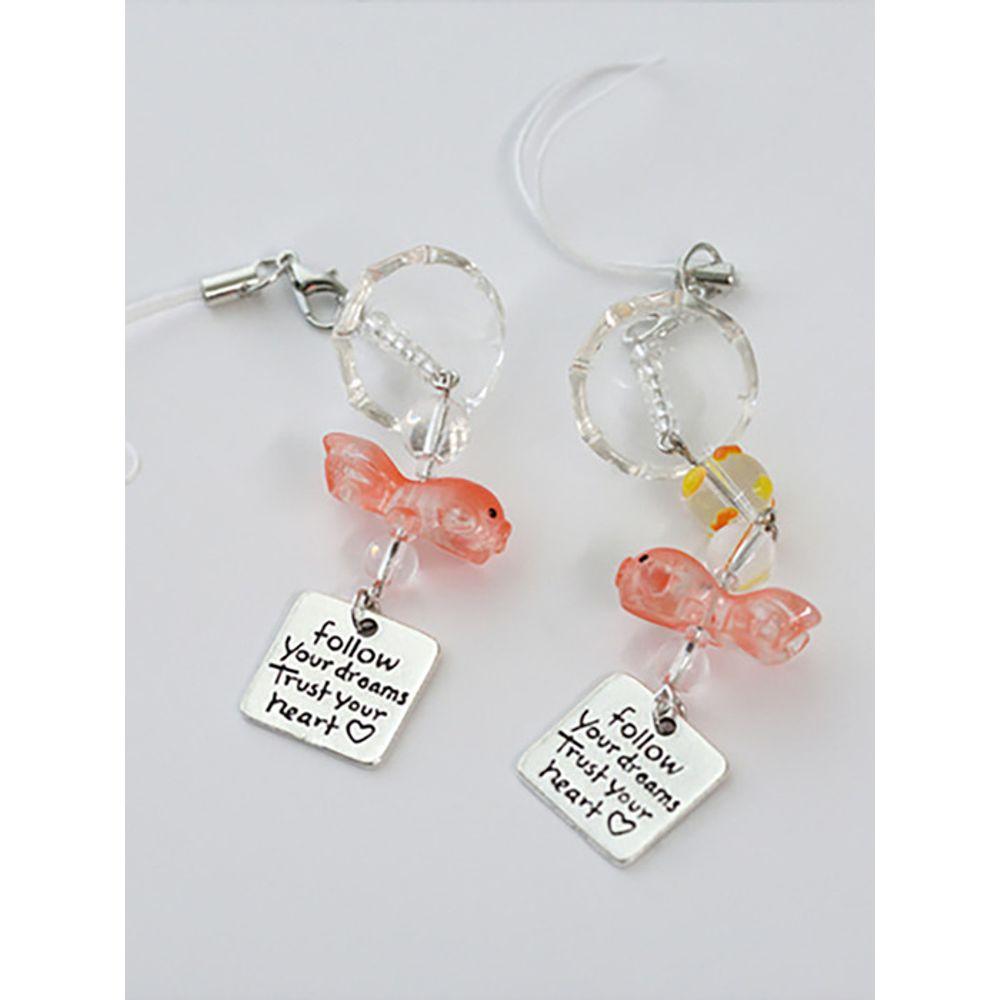 Briskstyle emotionale Goldfisch Perlen Creolen Dekoration AirPod Schlüsselanhänger