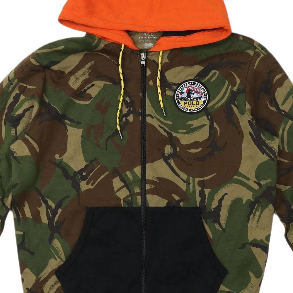 Polo Ralph Lauren Ss22 Camouflage Pony Embroidered Hooded Long Sleeve Sweatshirt Men Sweatshirt Green 710766941-001