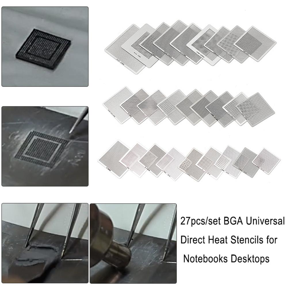 27 Stück/Set Universelles BGA-Schablone Direkte Wärme-Schablone BGA Allgemeine Schablone BGA Reballing-Schablone für Laptops Desktops Reparatur