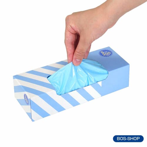 amazing odor-proof bag bos striped package set of 2/light blue s size 200 pieces for processing baby diapers, pet poo, food waste, sanitary items, etc