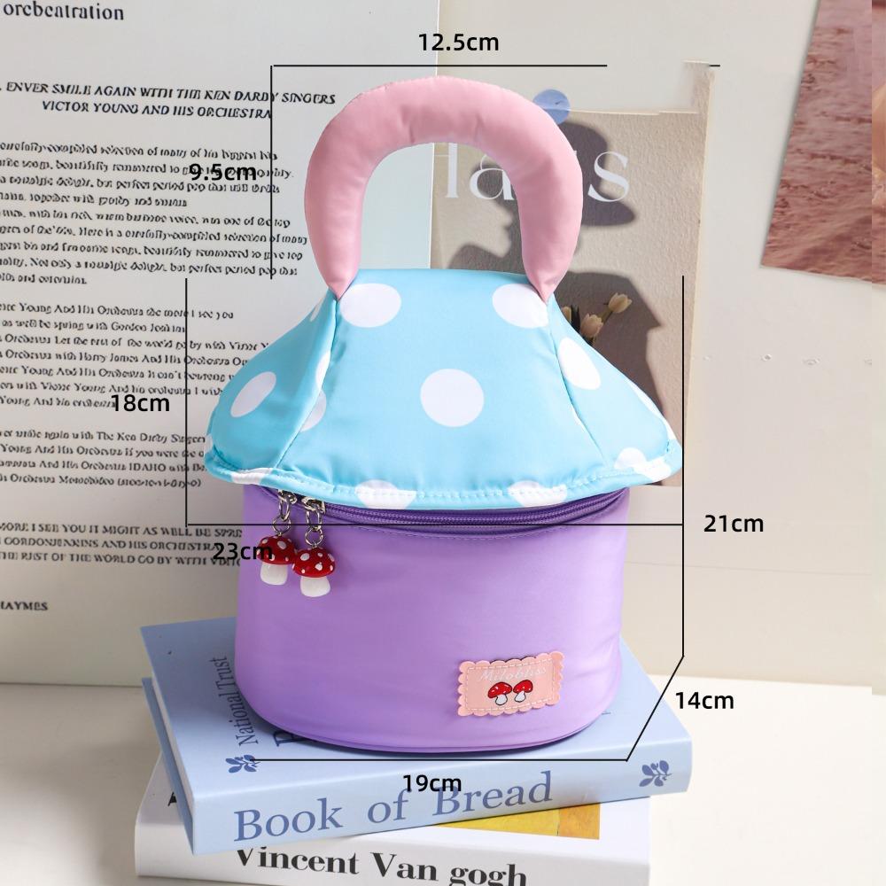 

Cute Mushroom Shaped Makeup Cosmetic Bag Large Capacity Portable Toiletry Bag Travel Bag Storage Travel Organizer фиолетовый