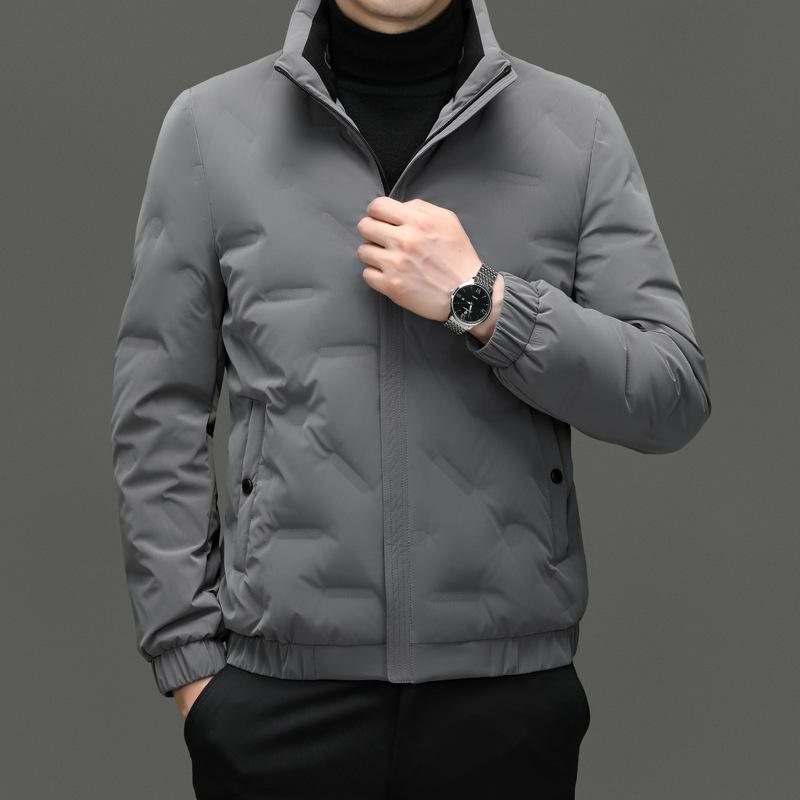 Thin White Duck Down Down Jacket for Young and Middle-aged Men Casual Short Style Winter New Fashion Men's Stand Collar Warm Jacket