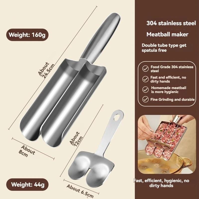 Meatball Maker Set Easy-release Non-stick Manual Meatball Spoon For Effortless Fish Balls-ideal Kitchen Tool Shrimp Sliding Mold
