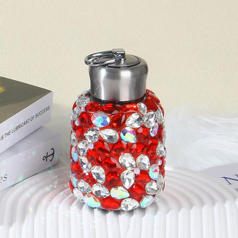 Stainless Steel Insulated Tumbler With Crystal Rhinestones - Trendy Large Capacity Car Cup Office Travel