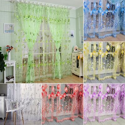 1x2m Tulip Flower Print Tulle Voile Κουρτίνα Παράθυρο Κουρτίνα Μπαλκόνι Διακόσμηση δωματίου