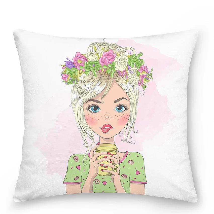 Home Decor Bedroom Car Cushion Cover Blue Dolphin Print Pillow  Mermaid    Sofa