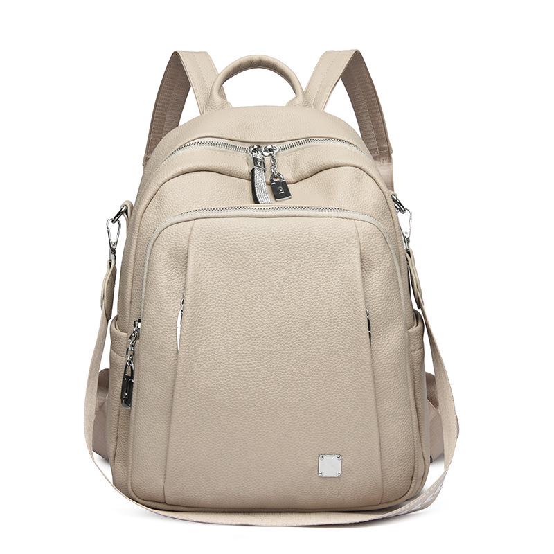 2024 New Women's Soft Leather Backpack: Versatile, Fashionable, Large Capacity Casual School and Travel Shoulder Bag