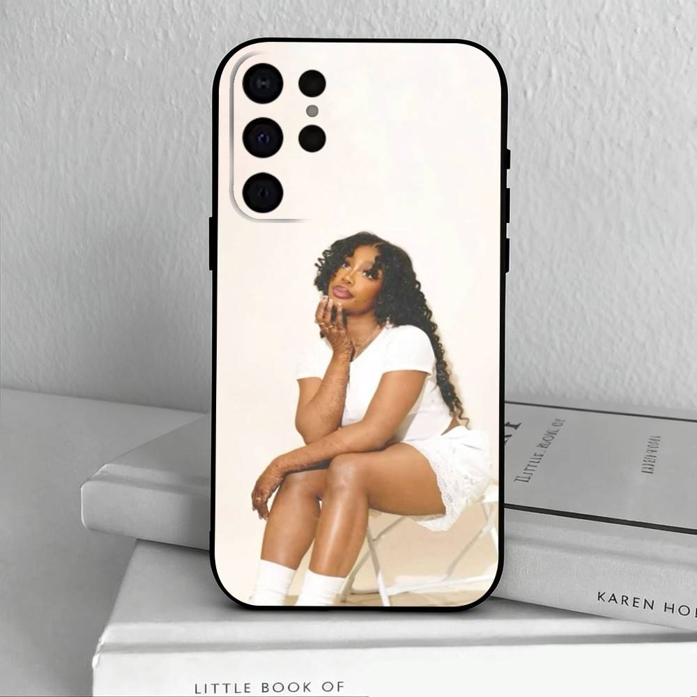 Fashionable S-SZA-A Singer Phone Case For Samsung S25,S24,S21,S22,S23,S30,Ultra,S20,Plus,Others Soft Black Case