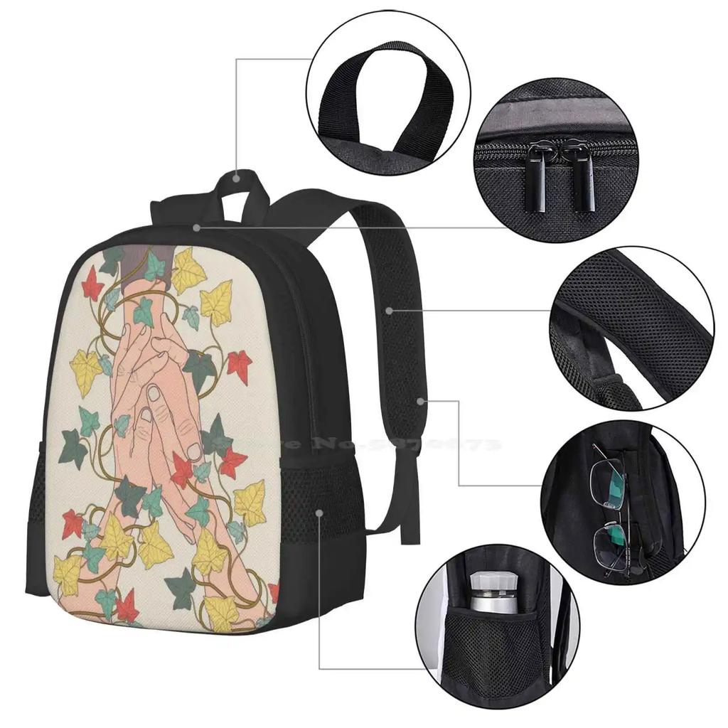 Pay Attention Hot Sale Schoolbag Backpack Fashion Bags Listen Hear Hands Holding Vector Freshinkstain Ivy Love Friendship