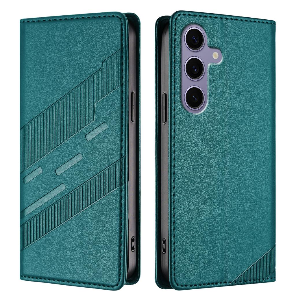 Für Samsung Galaxy S24 FE Handyhüllen Punk-Stil Geprägtes Wallet Ständer Lederhülle