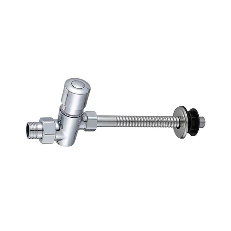 Bathroom Brass Push Button Water Saving Eco-Friendly Wall-Mounted Hotel Use Chrome Plated Flush Valve for Toilet Urinal