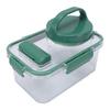 Rectangular Salad Bowl with 4 Condiment Containers Large Capacity Transparent Food Grade Portable Salad Bowl with Fork